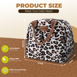 EASYFUN Lunch Bag for Women & Men, Adult Insulated Leakproof Lunch Box Bags with Large Capacity, Cooler Tote Bag for Work/Travel/Office/Outdoor (Panther Brown)