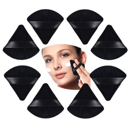 8 Pieces Triangle Makeup Powder Puff Make Up Sponge, Soft Sponge Powder Puff for Loose Powder Foundation, Wet Dry Make Up Tool (Black)