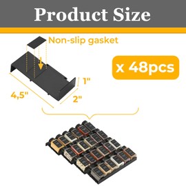 Famhap Spice Drawer Organizer, 48PCS Interlocking Expandable Seasoning Rack Tray Insert for Kitchen Drawers, Spice Rack Drawer for Spice Jars
