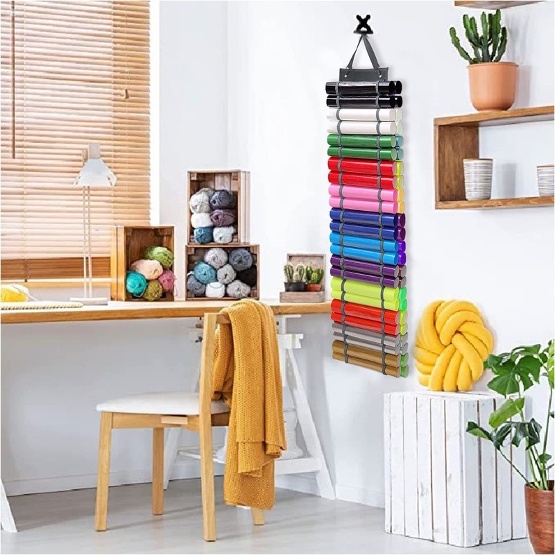 QUMENEY Vinyl Roll Storage Doors Organizer with 48 Compartment Craft