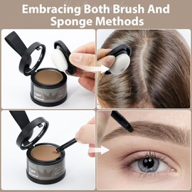 2 Pack Light Brown Hairline Powder for Women and Men,Used to Root Touch Up Hair Color, Thinning Hair,Gray Hair Coverage and Bald Spots Coverage