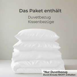 LINENWALAS Bamboo Bed Linen Set, Premium Bamboo Silk Duvet Cover Set with Pillowcase, 2-Piece Bedding Set, 200 x 200 cm Luxury, Soft, Cooling Quilt Cover (White)