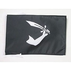 AZ FLAG - Pirate Thomas Tew Flag 18'' x 12'' cords - skull Pirates Small flags 30 x 45cm - Banner 18x12 in - Drapeau Pirate Thomas Tew