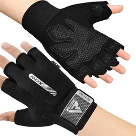 RDX Weight Lifting Gloves Gym Fitness Workout, Anti Slip Padded,Ultra Ventilated, Bodybuilding Strength Training HIIT WOD Exercise, Half Finger Adult & Kids Men Women Cycling Rowing Climbing