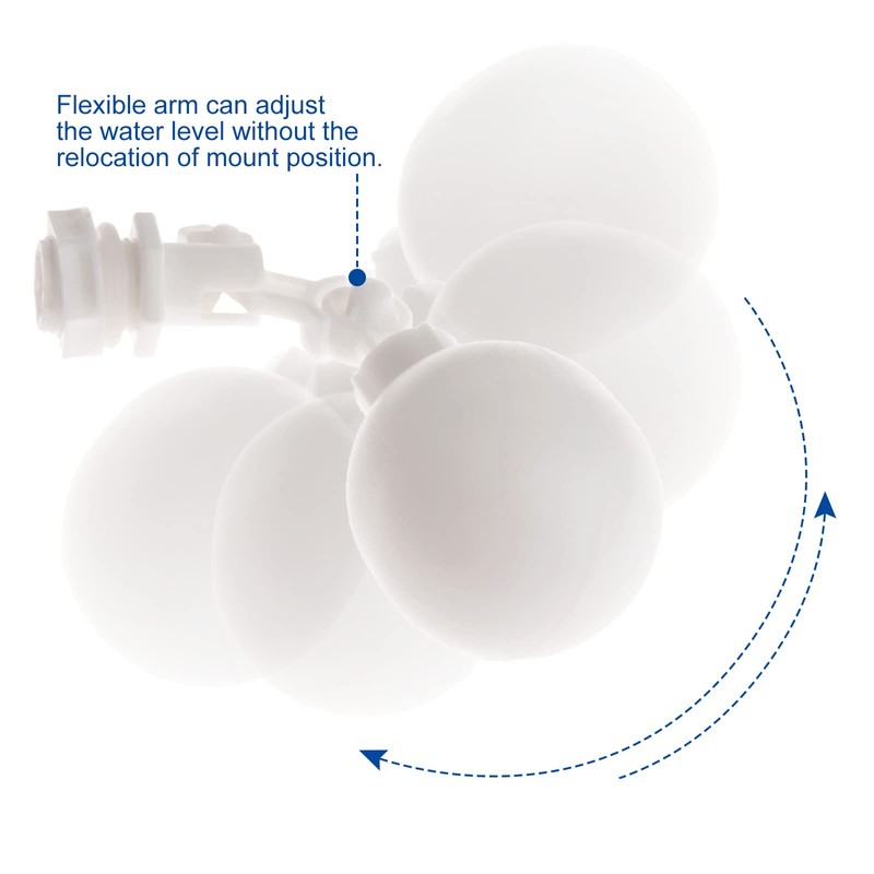 1/4" Plastic Float Valve for Aquarium Water Tank Auto Fill