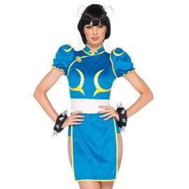 Leg Avenue Women's Street Fighter Chunli Costume, Blue, Medium/Large