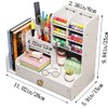 Upgraded Desktop Stationary Organizer with Drawer, DIY White Pencil Holder