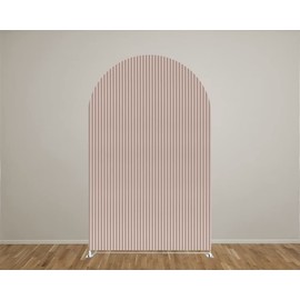 iydoda Light Pink Ripple 6.5ft Arch Fabric Covers for Parties One Side Arched Backdrop Covers for Wooden Panels Baby Shower Birthday Party Decor Banner