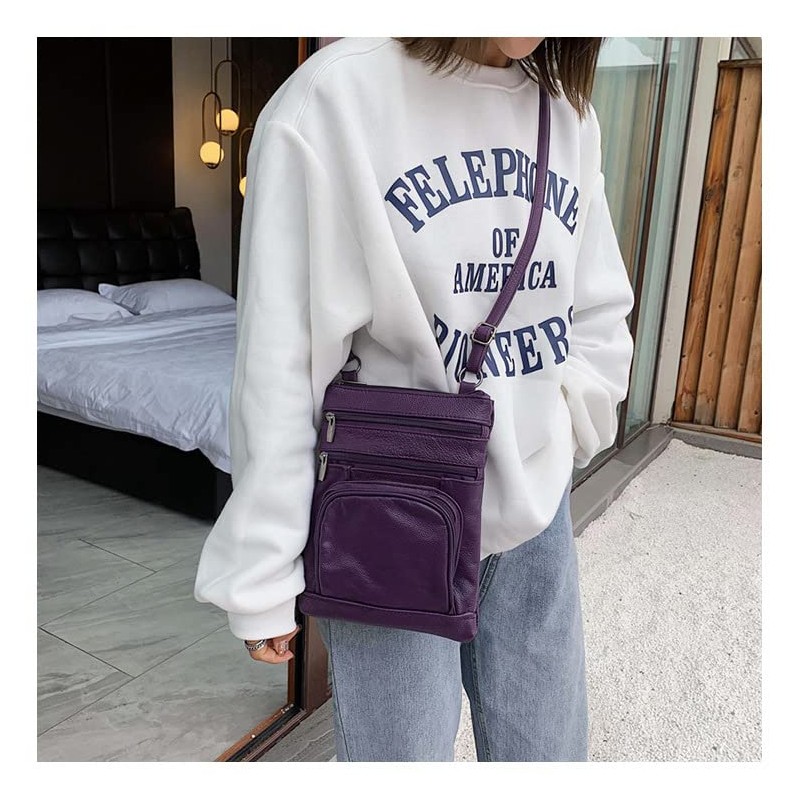 ShopINess Genuine Leather Shoulder Bag for Women, Purple