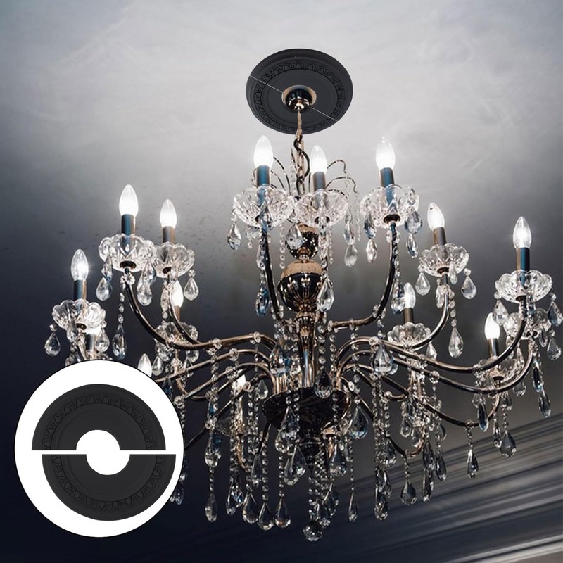 INCREWAY 1Pack Split Lighting PU Ceiling Black 3D Modeling Ceiling