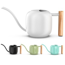 Green Moon Water Can Indoor Plant White 1.2L/41oz with Long Spout Small Water Can Metal Watering Can Pot for Indoor House Plant Bonsai Outdoor Garden Flowers Decorative