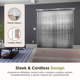 BlindDen - Vinyl Vertical Window Blinds for Home - Vertical Blinds for Sliding Glass Doors - Silver - (48" W x 36" H)