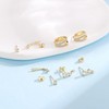 Earrings 925 Silver Stud Earrings Set for Women, 14K Gold-Plated