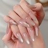 French False Nails Medium - 24Pcs Naked Cat's Eye French