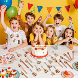 LUUFILx Capybara Stationery Party Gift Set for Boys Girls 74pcs Ballpoint Pens Stickers and Cartoon Keychains for Kids Rewards Cute Capybara Theme Cartoon Keychain Classroom School Supplies