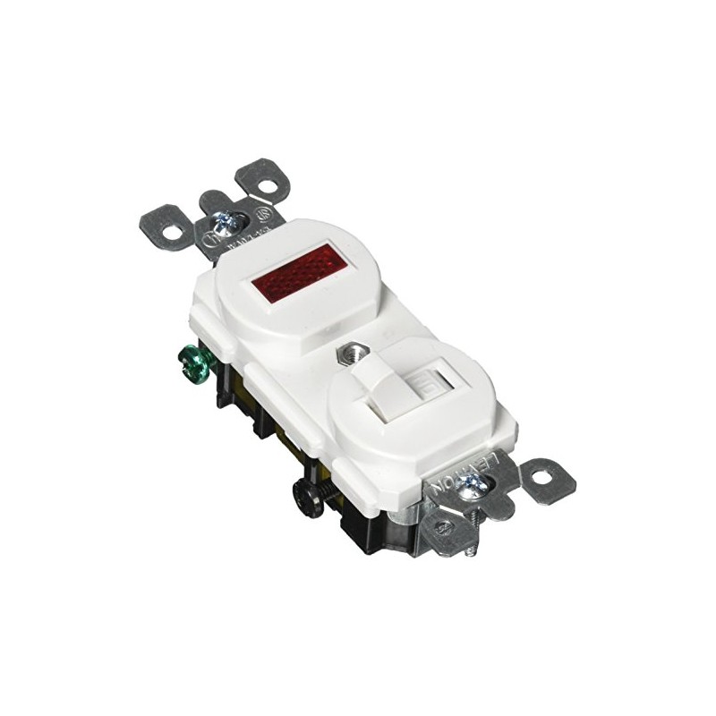 Leviton Combination Switch with Pilot Light, 5226-W, White