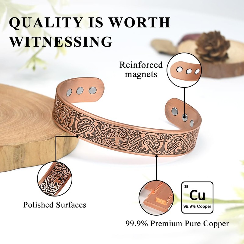 Vicmag Copper Magnetic Bracelet for Men Magnetic Bracelets 9X Ultra