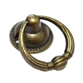 8 Pcs Vintage Ring Pulls Bronze Drawer Handles Antique Knobs Decorative Hardware with Screws for Furniture Cabinet Cupboard Dresser Small Size (Length:31mm, Height:27mm)