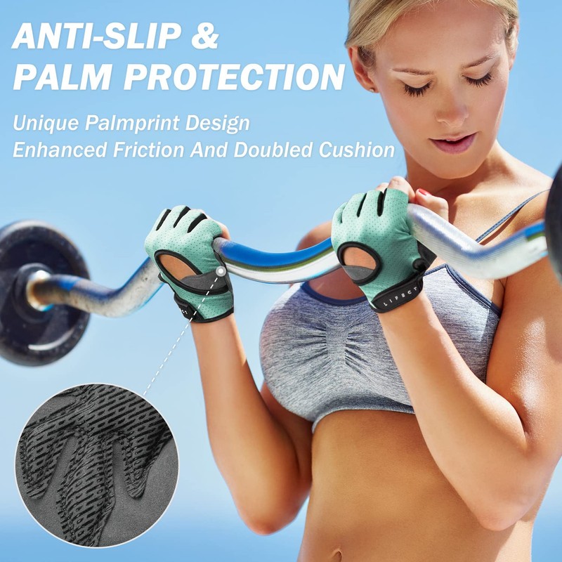 LIFECT Freedom Workout Gloves, Knuckle Weight Lifting Shorty Fingerless Gloves