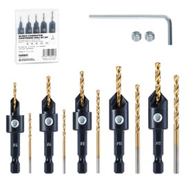 toolant #4#6#8#10#12 Countersink Drill Bit Set(Pro), 5Pcs