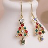 Sonateomber Sparkly Gold Star Christmas Tree Dangle Drop Stud Earrings