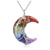 VadiForest Crystal Necklace Crescent Necklace 7 Chakra Necklace Tree Life