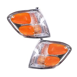 Tsomony - Pair For 2001 2002 2003 2004 Toyota Tundra Sequoia Halogen Turn Signal Lights Front Left+Right Side Black Housing Yellow+Clear Lens