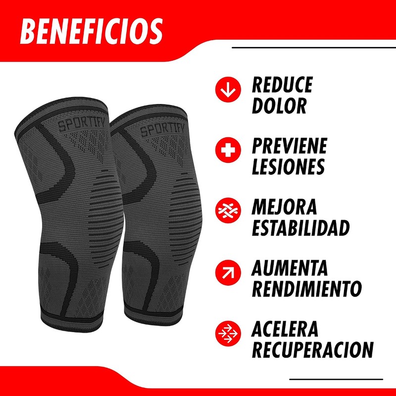 SPORTIFY - 2 Rodilleras de Compresión Ortopedicas para Dolor de
