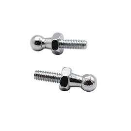2 pcs10mm BALL STUD BOLT M6 thread Silver for gas struts ball ended bolt bonnet