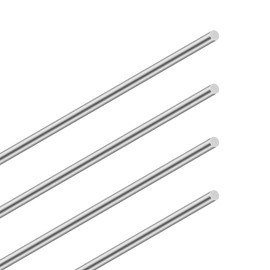 LAVMHAB 304 Stainless Steel Round Rods 5mm x 300mm, Solid Steel Shaft Rods Bar for DIY Crafts Models (4pcs)