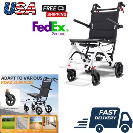 Foldable Portable Transport Wheelchair With Telescopic Hand For Adults & Seniors