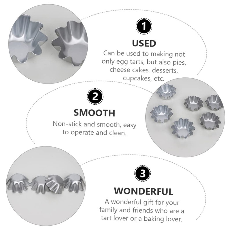 LABRIMP Metal Jelly Molds 6pcs Tart Molds Non Stick for