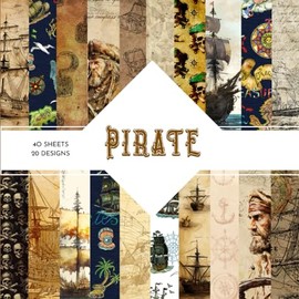 Pirate Scrapbook Paper: | 8,5 x 8,5 size | 40 patterned double sided sheets (20 designs) | Pirate Themed Collection | Pirate Craft Paper |