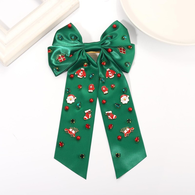 Vokone Hair Bows for Women Girls Christmas Gifts Crystal Jewel