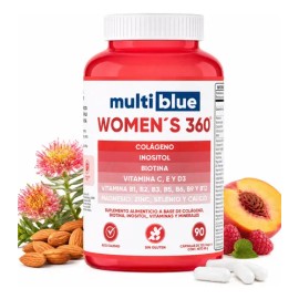 Multiblue Womens 360 Colágeno Biotina Vitaminas Mujer 90cap Sin Sabor                                                                                 