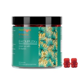 B Complex Plus Vital Fruit Bites for Metabolism, Skin, Hair and Exhaustion B Vitamins Pack of 60 FeelGoodBears & Friends
