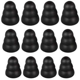 3 Flange Noise Cancelling Triple Flange Eartips Eargels Earpads Ear Tips Gels Bud Compatible with Inside Diameter 4mm-5mm Earbuds in-Ear Earphones（Inner Hole 4mm）,S/M/L,6 Pairs, Black (Black)