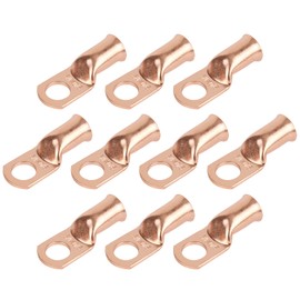 RIOCAN 10pcs 2/0 AWG-1/2”(M12) Ring Terminals 00 Gauge Battery Lugs Battery Cable Ends Heavy Duty Wire Lugs Battery Cable Connector Copper Lugs Battery Terminal Connectors