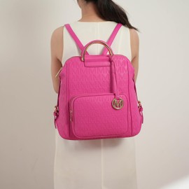 MKF Collection Signature Women Backpack, Vegan Leather Travel Bag Top-Handle Fashion Business Work Bag by Mia K