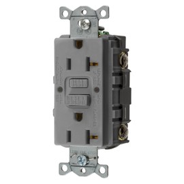 Bryant Electric GFRST20GY 20 Amp 125V Commercial/Residential Self Test Duplex GFCI Receptacle, Gray