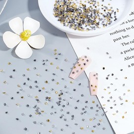 PH PandaHall 600pcs Nail Art Rivets Square Nail Spike Studs, 3 Colors Metal Rivet Punk Nail Charms 3D Mini Nail Art Stickers for Nail Art Accessories DIY Crafts Decorations, 1.5/2mm