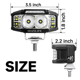 HOZILIFE 3 Inch LED Pods, 2PCS 40W 12V Flood Spot Ditch Lights Offroad Driving Fog LED Work Light for Truck ATV UTV Motorcycle (HZ1126-DRL)