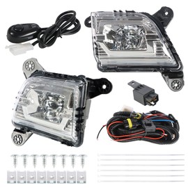 WFLNHB Fog Lights Assembly Replacement for Silverado 1500 2019-2021 / 2500HD 3500HD 2020-2021 with Bulbs & Harness Switch Kit Driving Lamps Fog Lights Driver and Passenger Side