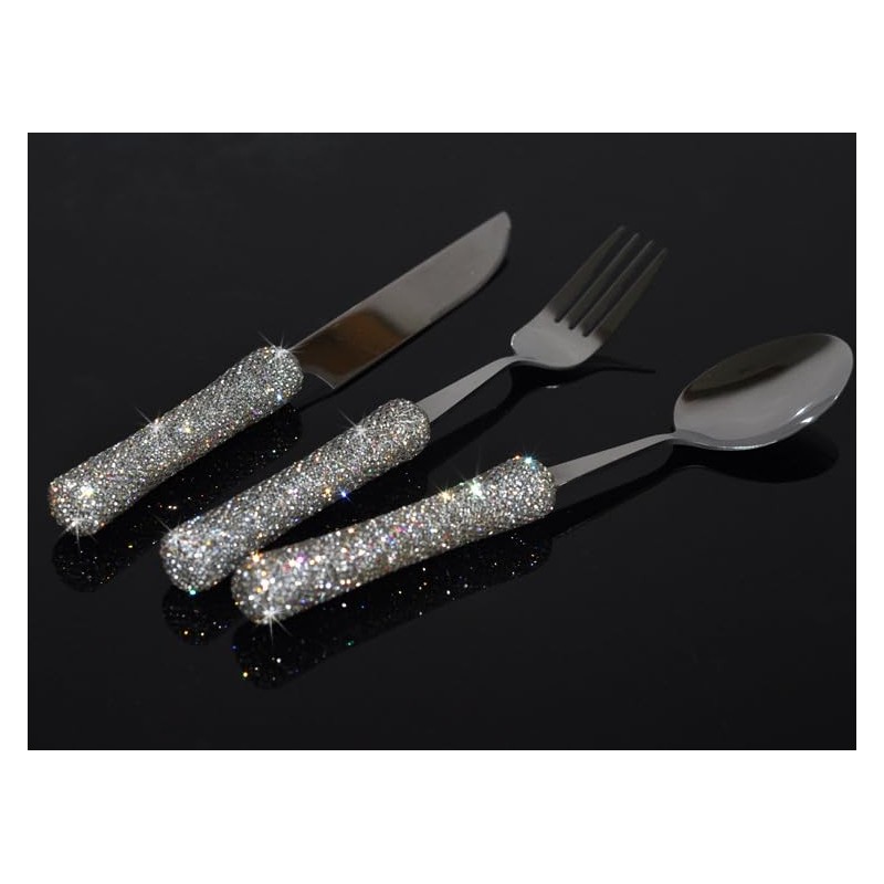 Bestbling Bling Rhinestone Crystal Dazzling Culinary Utensils Travel Set for