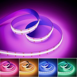 OULARA RGB COB LED Strip 6 m, 24 V Colour Changing LED Strip with 576 LEDs/M, Multicoloured Flexible LED Strip Light for Bedroom, Kitchen, Party, DIY Decoration (Controller & Adapter Sold Separately)