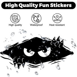 XENQITO XENQITO 2 Stck Lustige Monster Aufkleber,Autoaufkleber,Lustig Schwarze Wasserdicht 3D Aufkleber,Monster Sticker,Wasserdicht Autoaufkleber, Graffiti Sticker, fr Auto Autofenster Sto?stange Motorrad