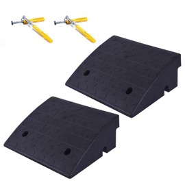 BESEA 2Pack Rubber Curb Ramp 7" inch High 17" Length for Driveway Curb Ramp, Car, Motorycle, Loading Dock, Truck, Pickup Truck, Threshold Ramp(2Pack, 7 INCH Rise)