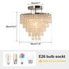 FRIXCHUR 11.8" Crystal Chandelier Chrome Flush Mount Ceiling Light 5