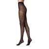Goldenpoint Women's Tights with Bow Pattern and Hygienic Gusset, black,