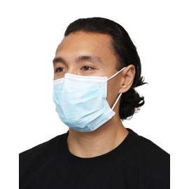 Cranberry USA S3160B S3+ Earloop Face Mask, 3-Ply, Disposable, Blue (Pack of 50)